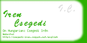iren csegedi business card