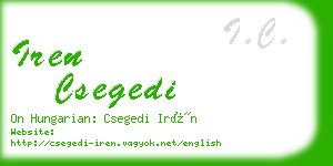 iren csegedi business card